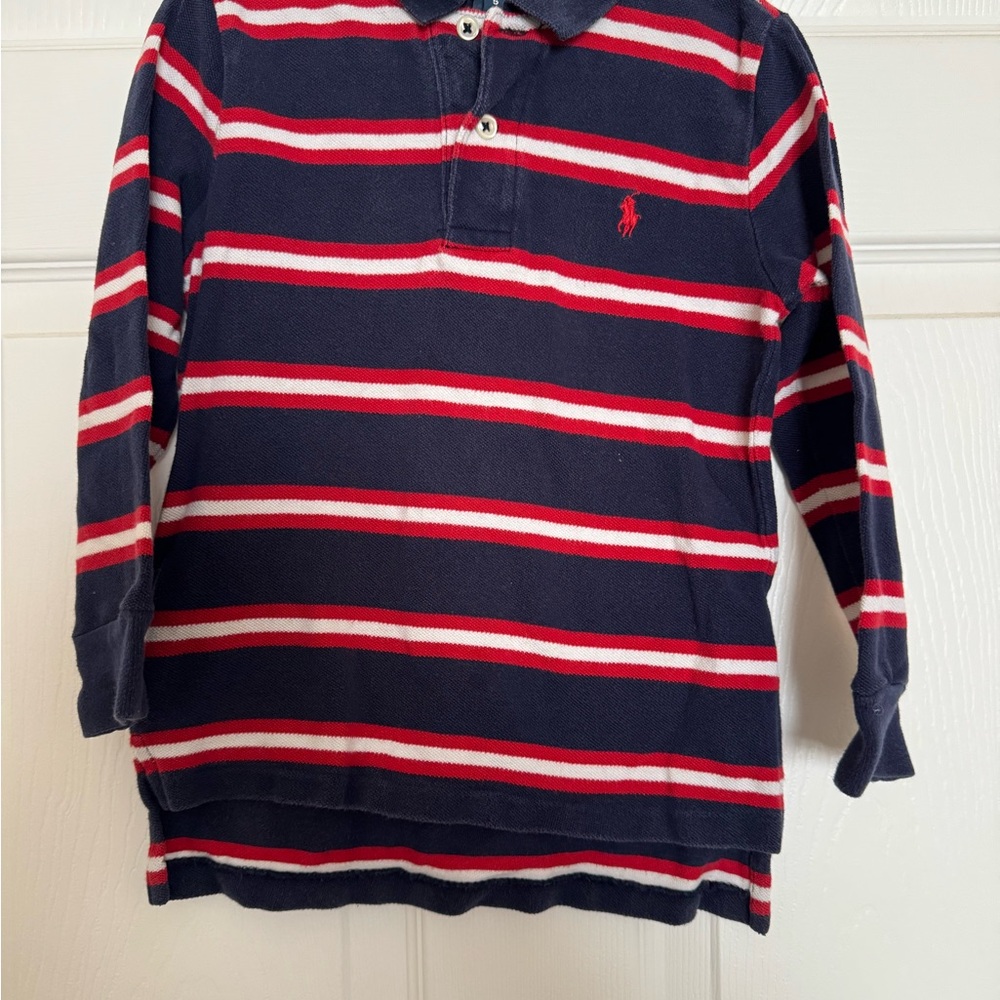 Ralph Lauren Kids Navy Striped Polo Shirt